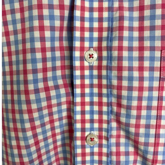 Oxford America Button Down Shirt Mens Large Multi Color Gingham Classic Preppy - Picture 4 of 11